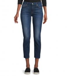 7 For All Mankind Dark Blue Cropped Jeans