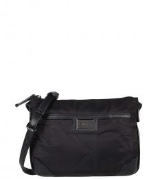 Black Puffy Medium Crossbody Bag