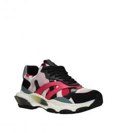 Fuchsia Fabric Sneakers