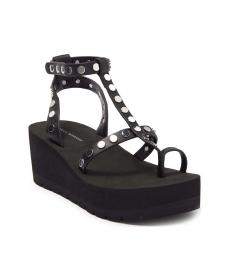 Black Studded Platform Sandals