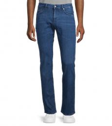 Hugo Boss Navy Blue Delaware Slim-Fit Dark-Wash Jeans