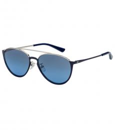 Tory Burch Grey Blue Gradient Aviator Sunglasses