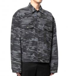 Balenciaga Camo Print Large Fit Denim Jacket