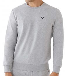 True Religion Grey Solid Crewneck Sweatshirt