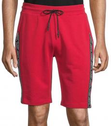 Cavalli Class Red Striped Drawstring Shorts