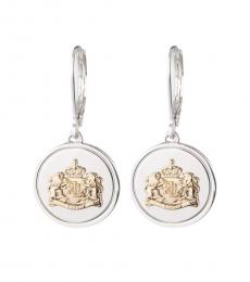 Ralph Lauren Silver Logo Drop Earrings