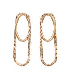Vince Camuto Golden Snake Chain Oval Drop Earrings