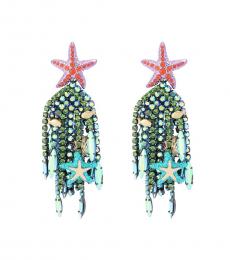 Betsey Johnson Multicolor Starfish Bead Drop Earrings
