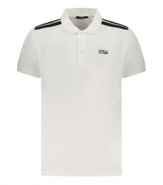 Cavalli Class White Printed Logo Polo