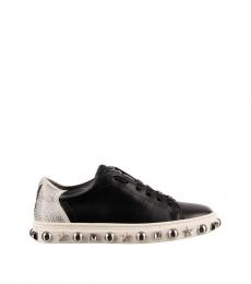 Black Studded Crystals Sneakers
