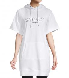 DKNY White Logo Sweatshirt Dress