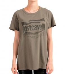 Just Cavalli Olive  Crewneck T-Shirt