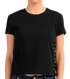 Versus Versace Black Detailed Short Sleeve Top