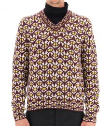 Prada Multi color Wool And Cashmere Jacquard Sweater