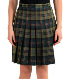 Versus Versace Multicolor Checkered Pleated Skirt