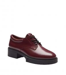 Coach Maroon Platform Lace Up Shoes