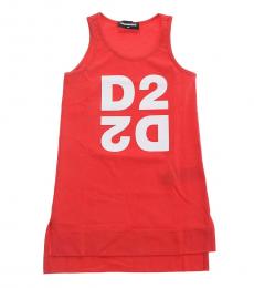 Dsquared2 Little Girls Red Cotton Tank Top