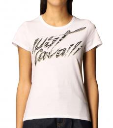 Just Cavalli White Crew Neck Logo T-Shirt