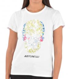 Just Cavalli White Crew-Neck T-Shirt