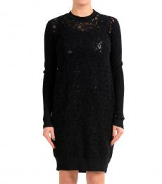 Versus Versace Black Long Sleeve Lace Sheath Dress