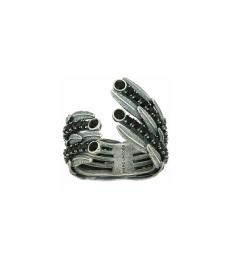 Marc Jacobs Antique Silver Dark Plumes Statement Ring