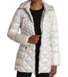 Silver Quilted Puffer Jacket