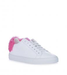 Philipp Plein White Pink Slumber Party Sneakers