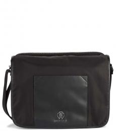 Roberto Cavalli Black Flap Large Messenger Bag