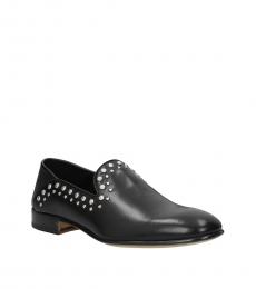Alexander McQueen Black Leather Slip On Loafers