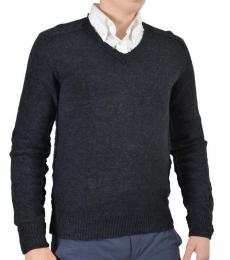 Dolce & Gabbana Grey Knitted V-Neck Sweater