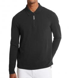 Michael Kors Black Long Sleeves Logo Polo