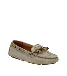 Bottega Veneta Sand Woven Vamp Bow Tie Loafers