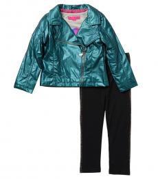 Betsey Johnson 3 Piece Jacket/Top/Leggings Set (Baby Girls)
