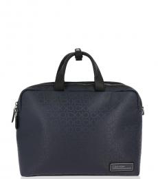 Calvin Klein Navy Signature Large Briefcase Bag