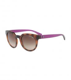 Armani Exchange Havana Purple-Brown Gradient Sunglasses