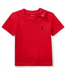 Ralph Lauren Baby Boys Red Crewneck T-Shirt