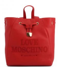 Love Moschino Red Made With Love Medium Backpack