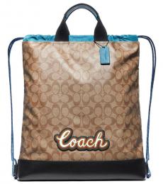 Coach Tan Signature Logo Terrain Large Backpack