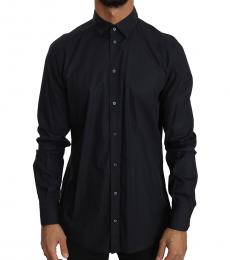 Dolce & Gabbana Black Cotton Formal Dress Shirt