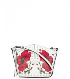 Alexander McQueen White Floral Studded Small Crossbody