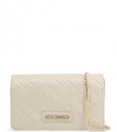 Love Moschino White Quilted Chain Small Crossbody