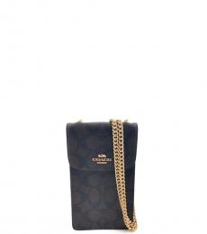 Coach Brown/Black North South Phone Mini Crossbody