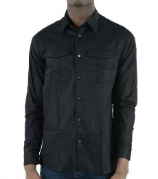 Emporio Armani Dark Blue Cotton Popeline Shirt