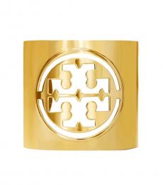 Tory Burch Rolled Brass Miller Large Logo Cuff Bracelet