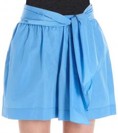 Kenzo Light Blue Draped Cotton Blend Shorts