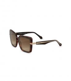 Roberto Cavalli Dark Havana Oversized Square Sunglasses