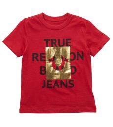 True Religion Little Boys Ruby Red Knock Out Foil T-Shirt