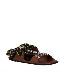 Brown Studded Front Sandals