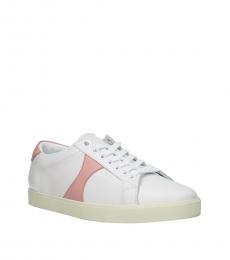 White Pink Low Top Sneakers