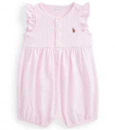 Ralph Lauren Baby Girls Carmel Pink Oxford Bubble Shortall